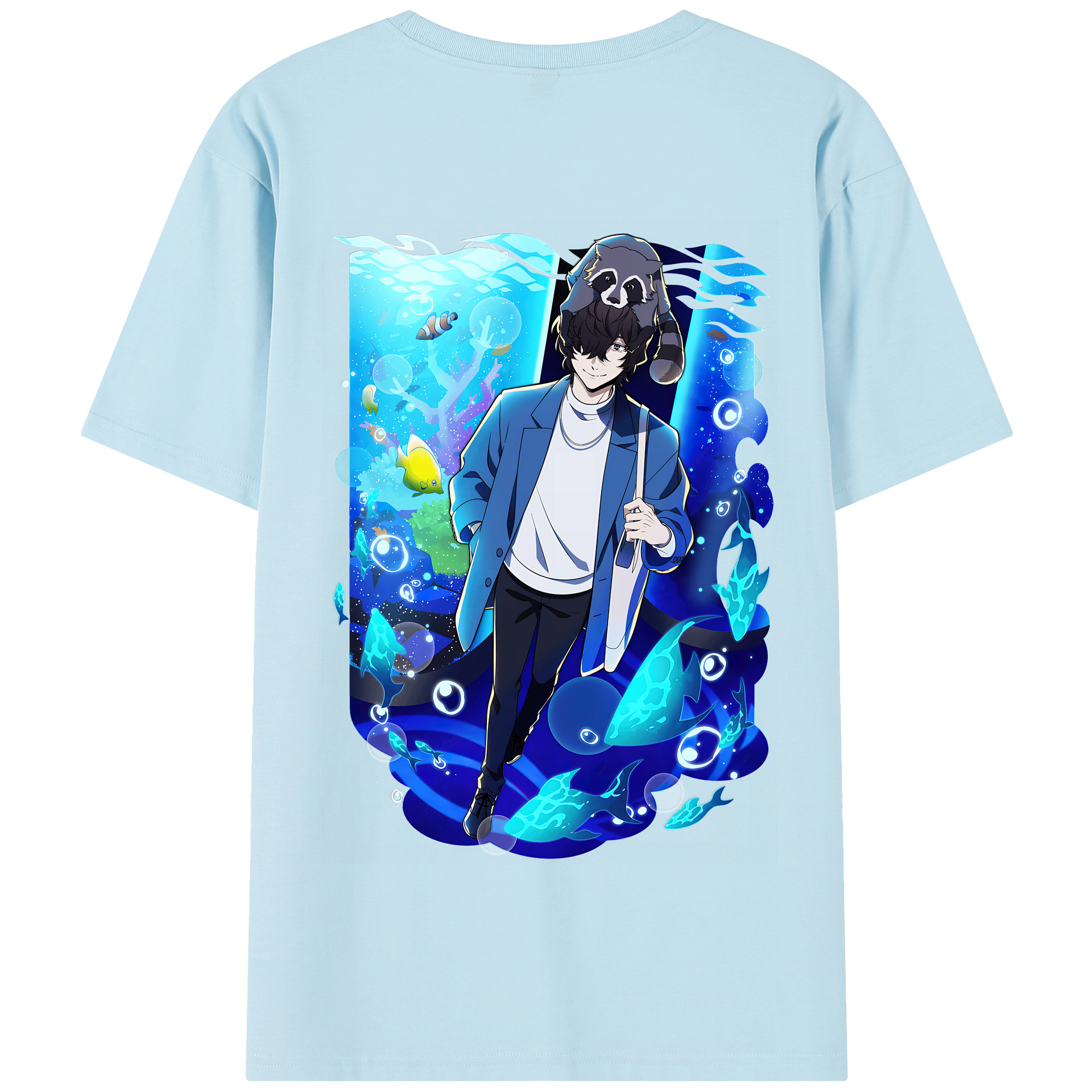 （画像用） 文豪ストレイドッグス Bungo Stray Dogs 綿100％半袖Tシャツ（背面プリント）